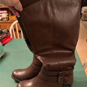 Style & Co. Brown Knee-High Boots Wide Calf Size 8 1/2